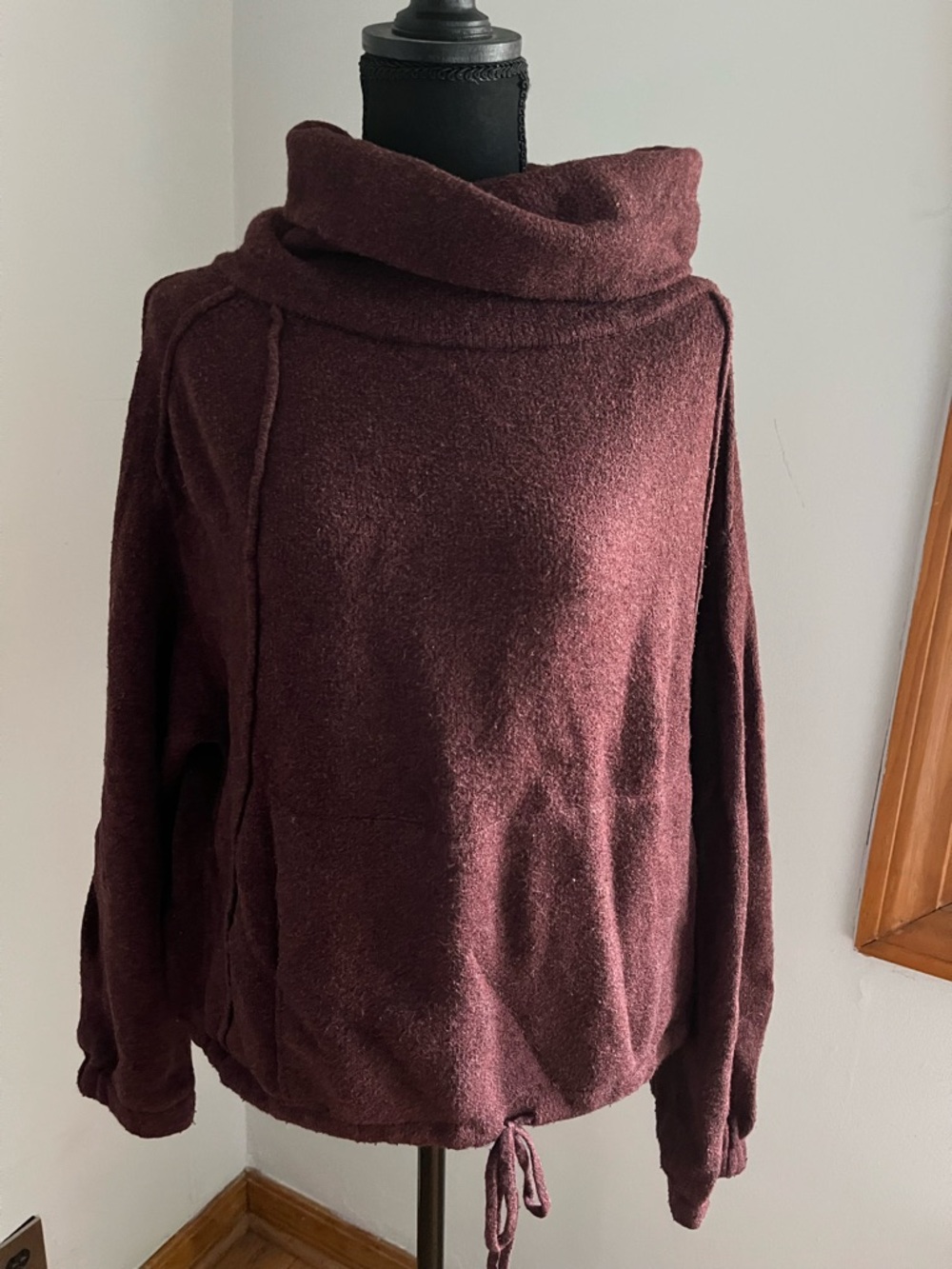 Cozy Funnel Neck Sweater - Burgundy